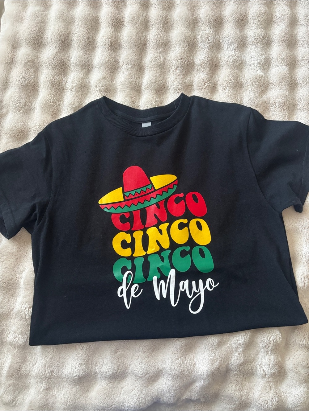 Gildan Black Cinco de Mayo Graphic Tee with Red/Yellow/Green Print
